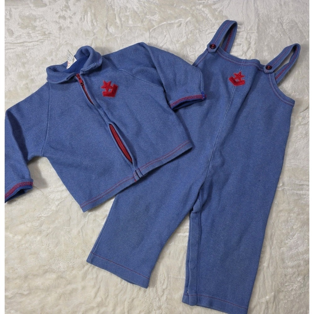 Vintage 80s Trimfit Sportswear For Tots 2Pc Blue Baby Set L 20-30 Lbs USA